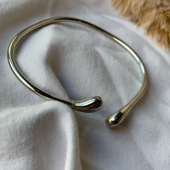Sterling silver vintage rigid bangle tear drop - Picture 4 of 9